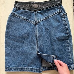 Harley Davidson jean+leather skirt